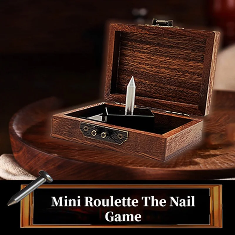 Mini Roulette The Nail Game Magic Tricks Stage Illusions Mentalism Magia Props Classic Beating Nails Crush Paper Bag 100% Safe