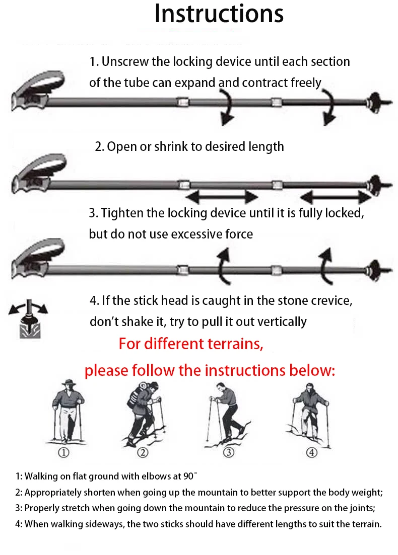 Folding Trekking Poles Carbon Fiber 5 Section Ultralight Hiking Sticks for Trail Walking Climbing Stick Mountaineering With Bag