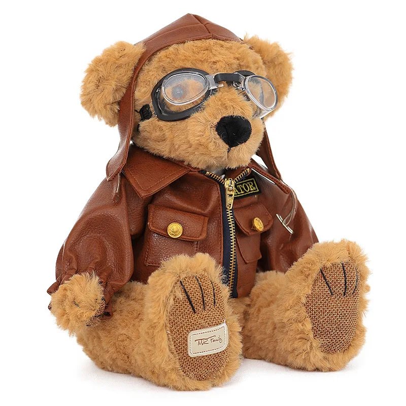 Pilot Bear Motorcycle Rider Teddy Craftsman Ted Plush Toy Stuffed