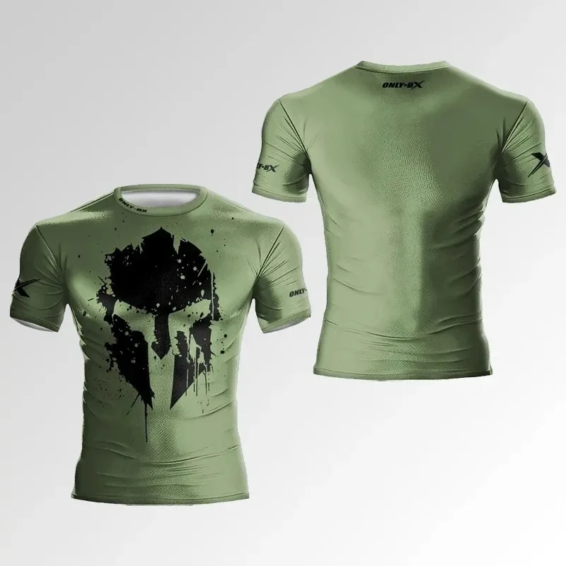 Summer New Men\'s Fitness Sports T-shirt 3D Muscular Men Tough Guy Style Tee Shirts Fashion Gym High Quality Short Sleeve Man Top