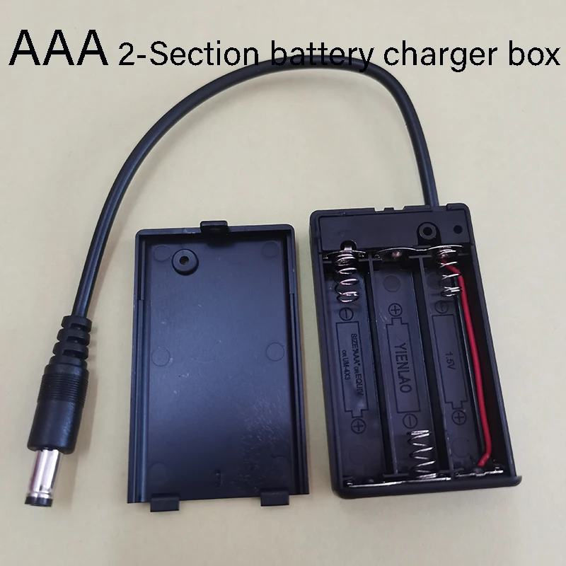 1 Stück 5,5x2,1 DC-Stecker Ladeetui Tragbare AA/AAA/18650 Batterieladebox Halter für 2/3/4/6/8 Akkus mit Deckel und Schalter – Detail 9