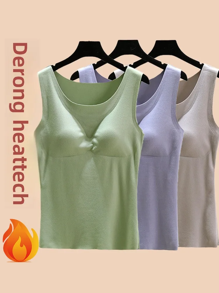 

Термальный жилет на подкладке Fce, женский зимний теплый жилет без свека, внутренняя одежда, топ на бретелях, липень с оленем, брендовый простой Sle