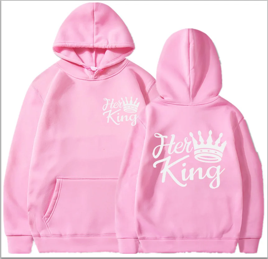 Autumn and Winter Couples Wear Hoodie New Autumn Special Fashion King and Queen Printing Feeling  Super Fire Coat Sweatshirt