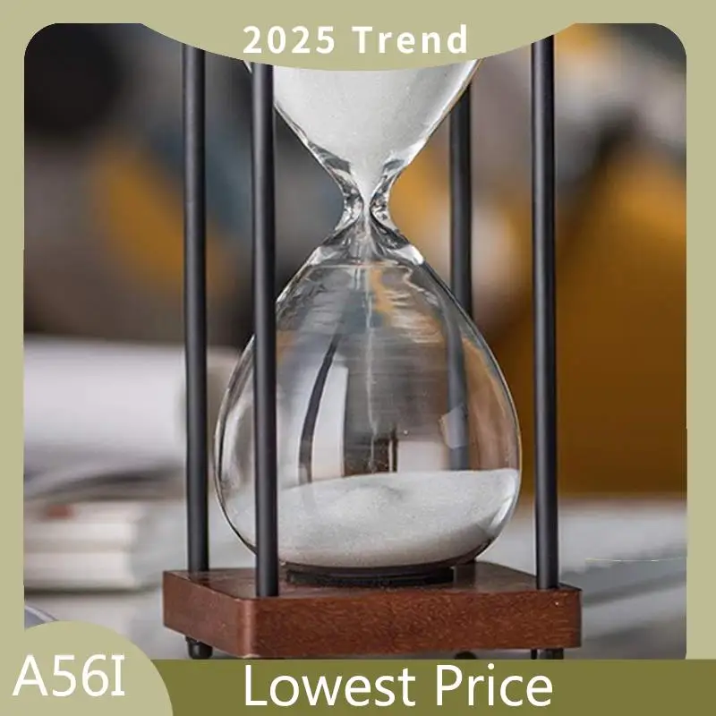 ABDD Large Hourglass Time 60 Minutes, Decorative Wooden Sandglass