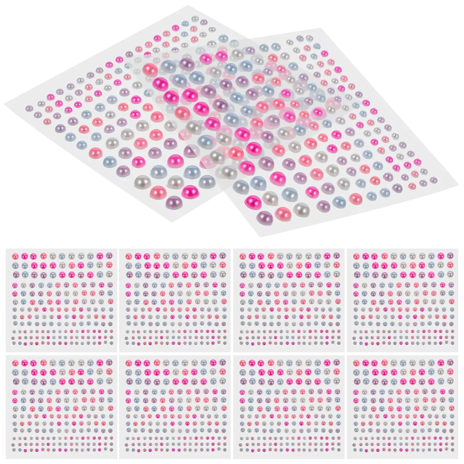 

10 листов самоклеящихся жемчужных наклеек для лица и тела, для поделок, макияжа, фестивалей, вечеринок, Хэллоуина, косплея, декора ногтей, плоские