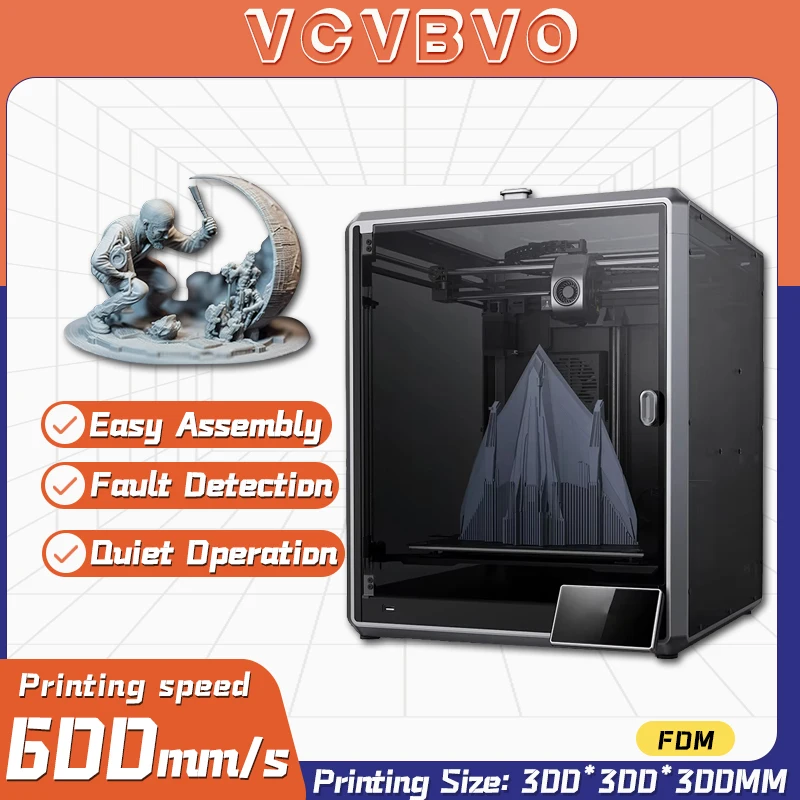 Desktop 3D Printer Ultra-quiet FDM Extruder Auto Load Filament Touch Screen Dual Z axis Print Size 300*300*300mm