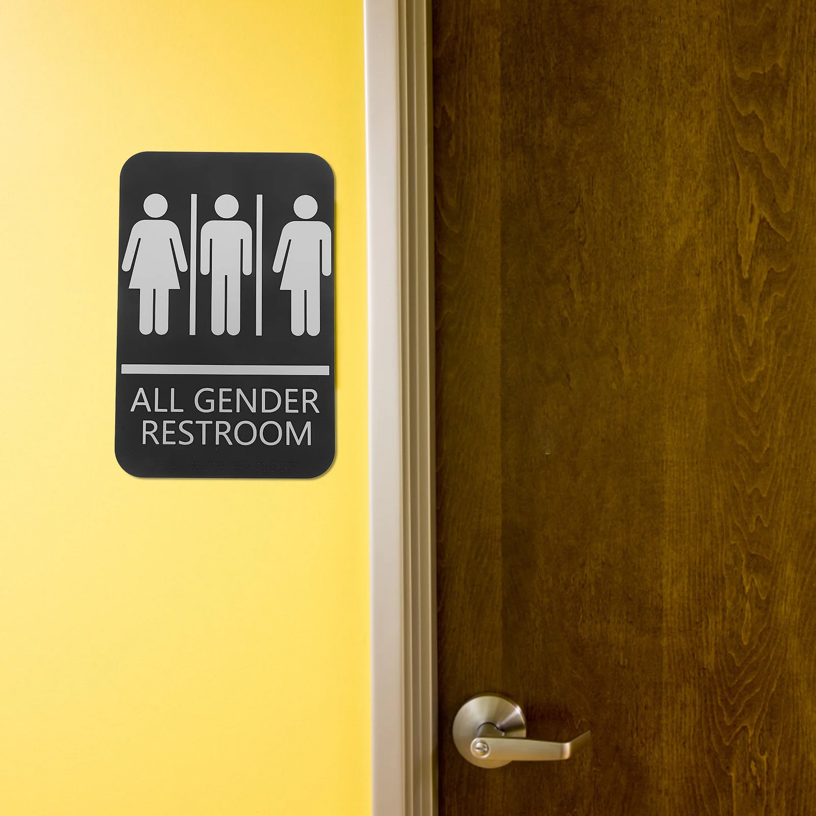 علامة مرحاض للجنسين، لافتة باب حمام معدنية للأعمال المنزلية، حروف مرتفعة ذاتية اللصق، سهلة التركيب