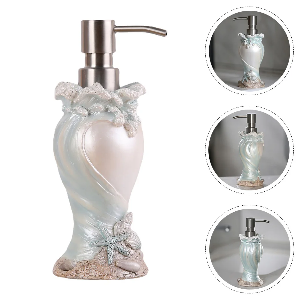 Manual Shell Soap Dispenser Bottles Shampoo Stainless Steel for Kitchen Sink Refillable