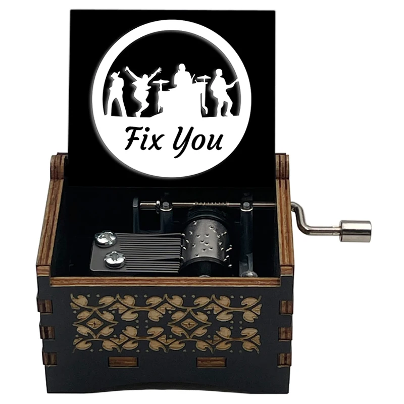 Classic English Song《Fix You》Climax 14-Seconds 18-Tone Music Box Home Decor Ornament Holiday Birthday Party Gift for Friend