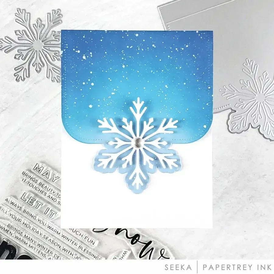 New 2024 Fantastic Front Snowflake Cutting Dies Christmas New Year Scrapbooking for Paper Making Frames Card Craft no Stamps