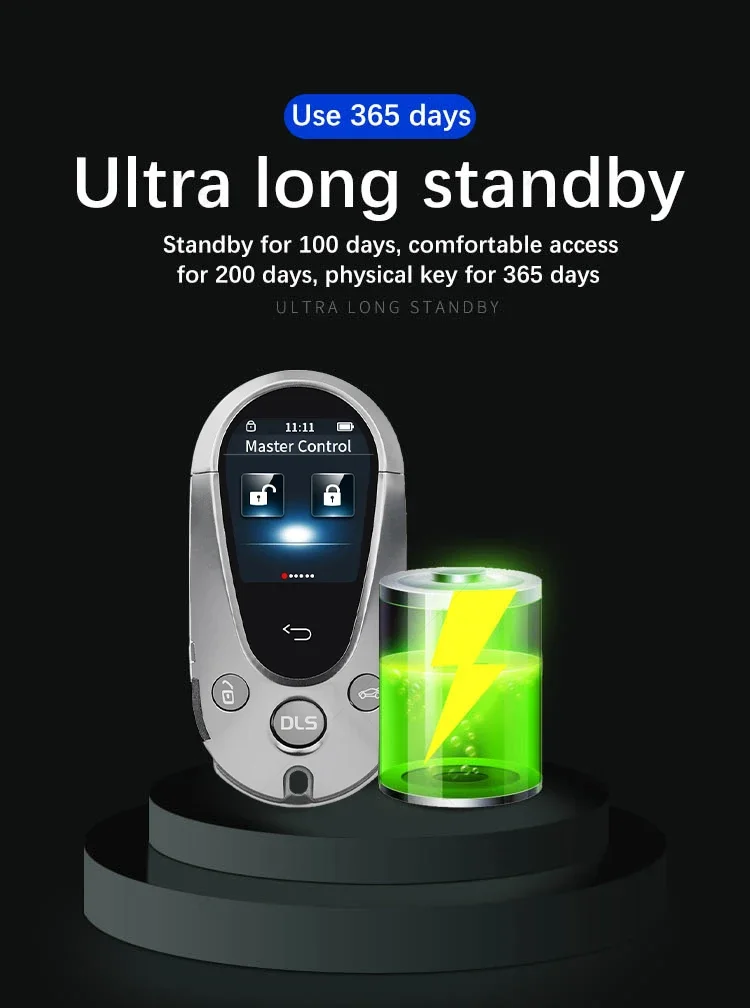 مصنع دالوس توريد نموذج جديد مفتاح Lcd ذكي مفتاح السيارة العالمي لجميع السيارات مع زر تشغيل الدفع مع دخول بدون مفتاح