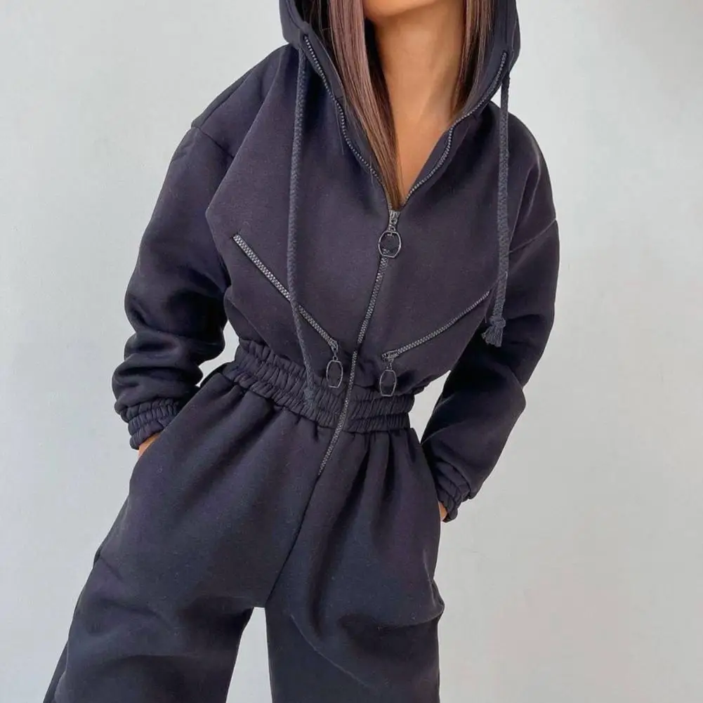 Ankle Banded Great Elastic Waist Winter Playsuit Warm Sports Suit Drawstring for Work IINS Style Trendy Cotton Breathable