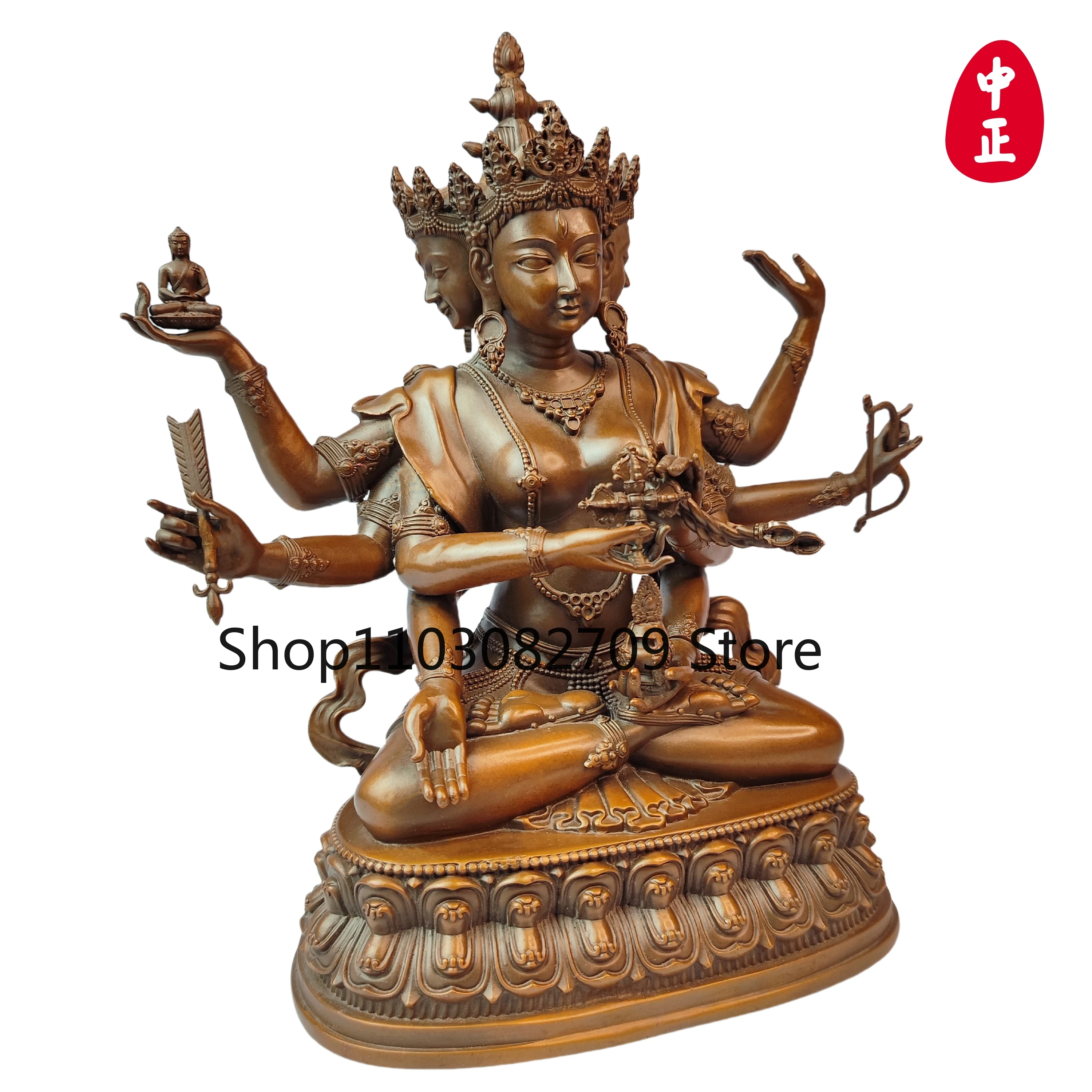 Zhongzheng Statue Intangible Cultural Heritage Workshop Zunsheng Buddha Mother Gold, Silver and Copper Material Support Customiz