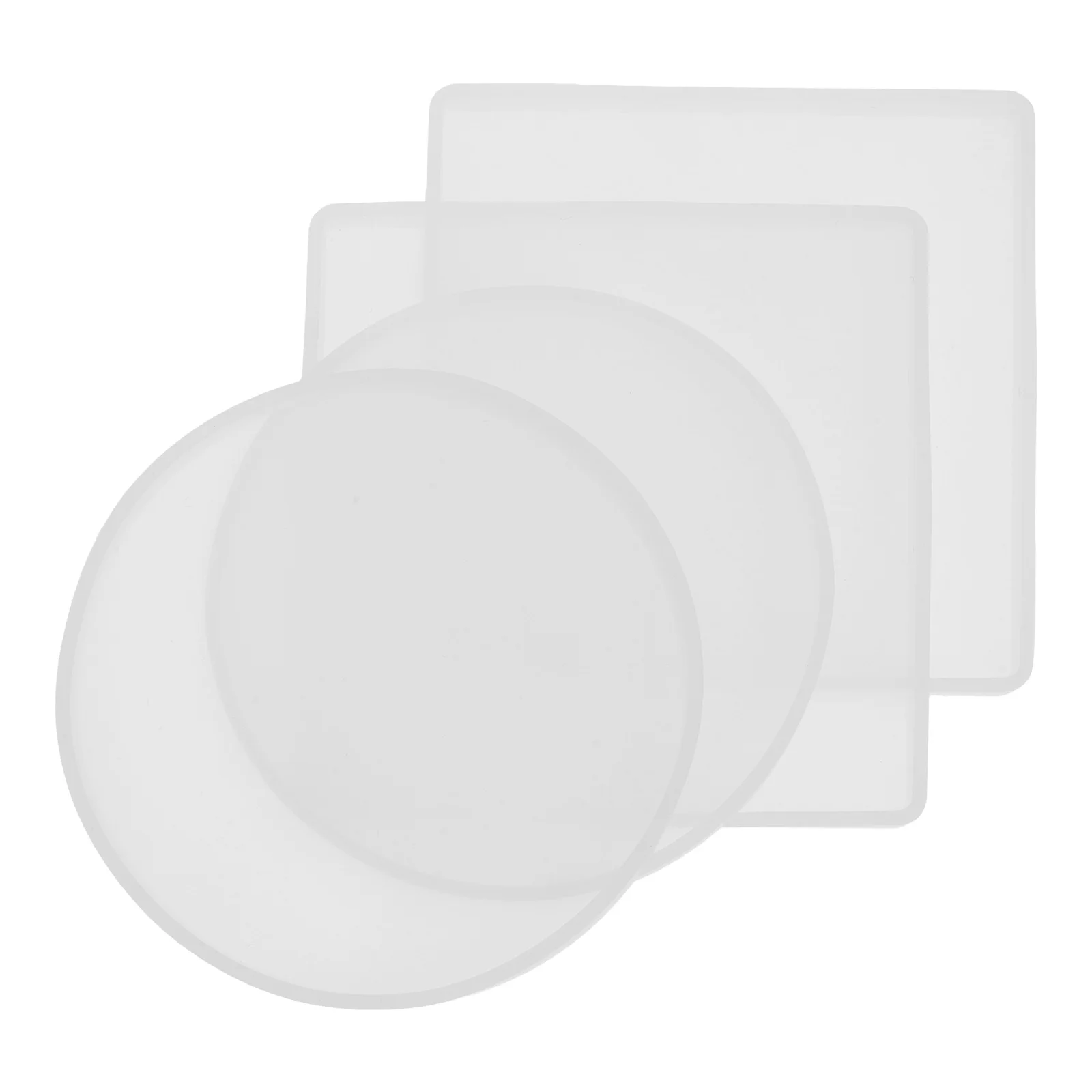 

4pcs Silicone Coaster Molds for Resin Epoxy DIY Crafts White Color Easy Demold Durable Smooth Jewelry Accessories Parts