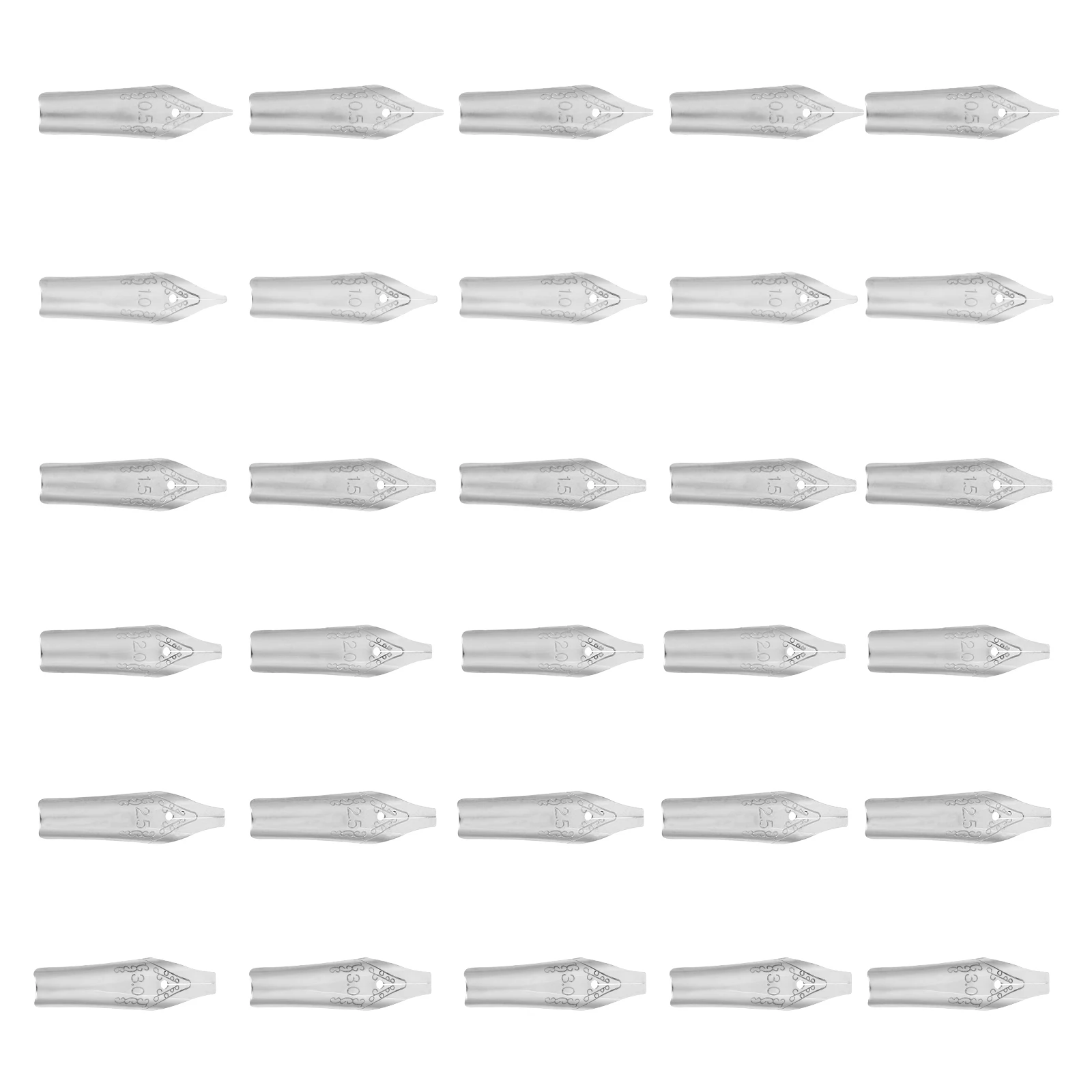 

30pcs Fountain Pen Nibs Replacement Accessories 1+3+1 5+2 5+0 5+2mm Universal Calligraphy Signature Student Art Writing