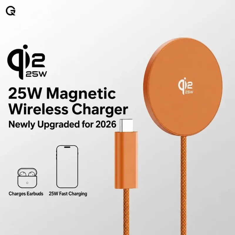 Qi2.2 Wireless Chargers 25W Magnetic Induction Fast Charging For Magsafe IPhone17 16 15 ProMax‌ 5W Airpods Series Xiaomi Samsung