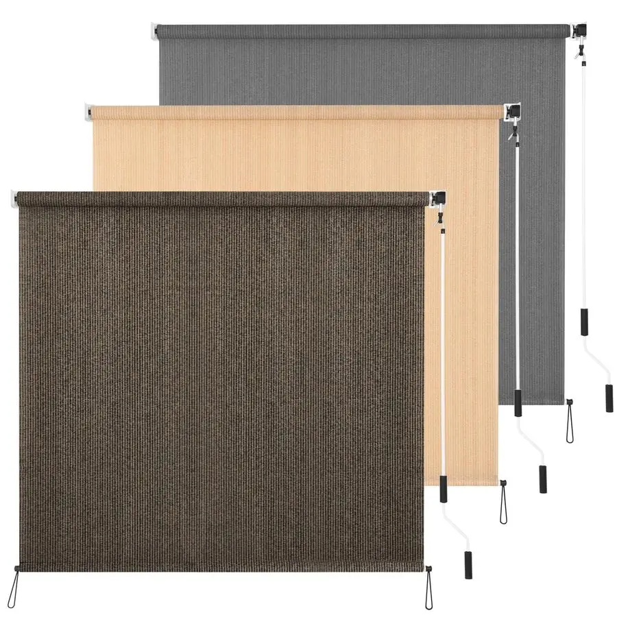 

Рулонные шторы для террасы 5x6 футов, беспроводные, с защитой от УФ-излучения, наружные рулонные жалюзи из ткани для веранды