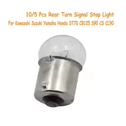 6V 10W 10/5 Pcs Motorcycle Rear Turn Signal Stop Light Bulbs Lamps For Kawasaki Suzuki Yamaha Honda ST70 CB125 S90 CS CL90