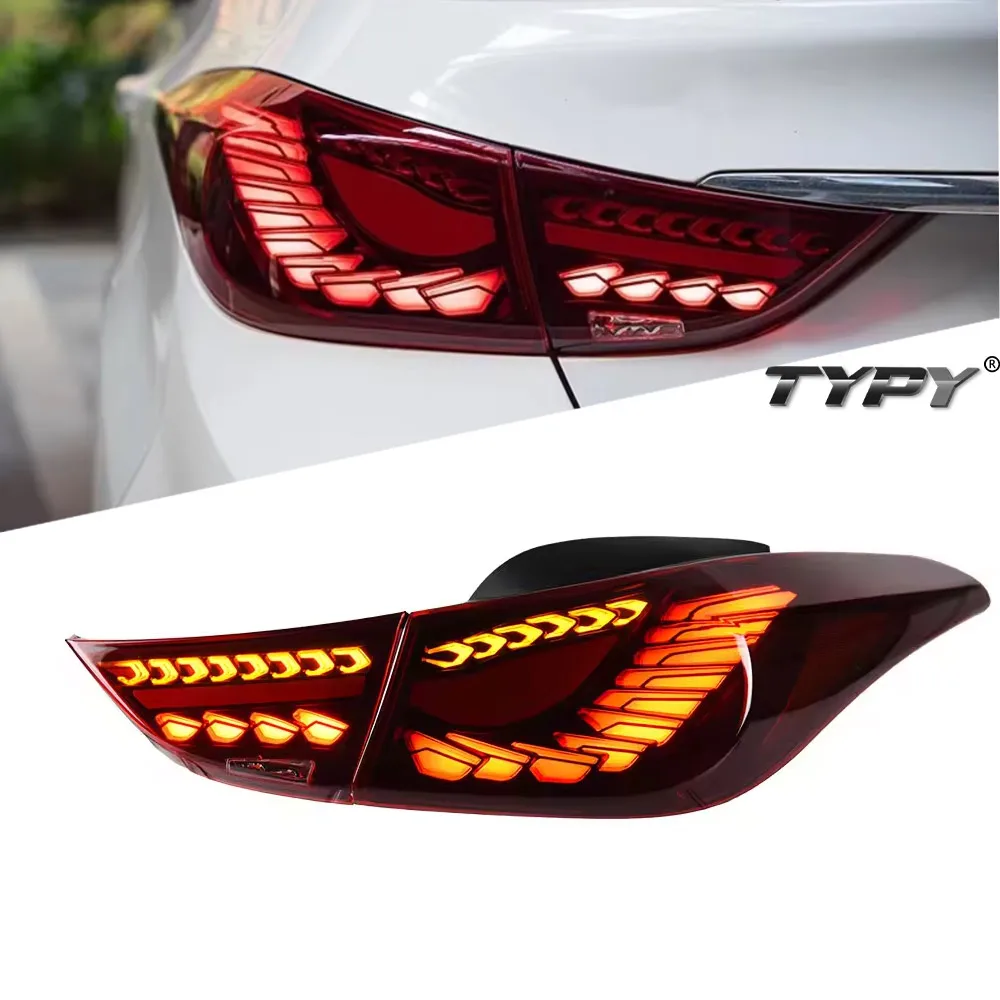 

TYPY Car Styling TailLamp Assembly Fit For Hyundai Elantra 2012-2017 Upgrade to NEW LED Running Light Brake Light Car Taillight