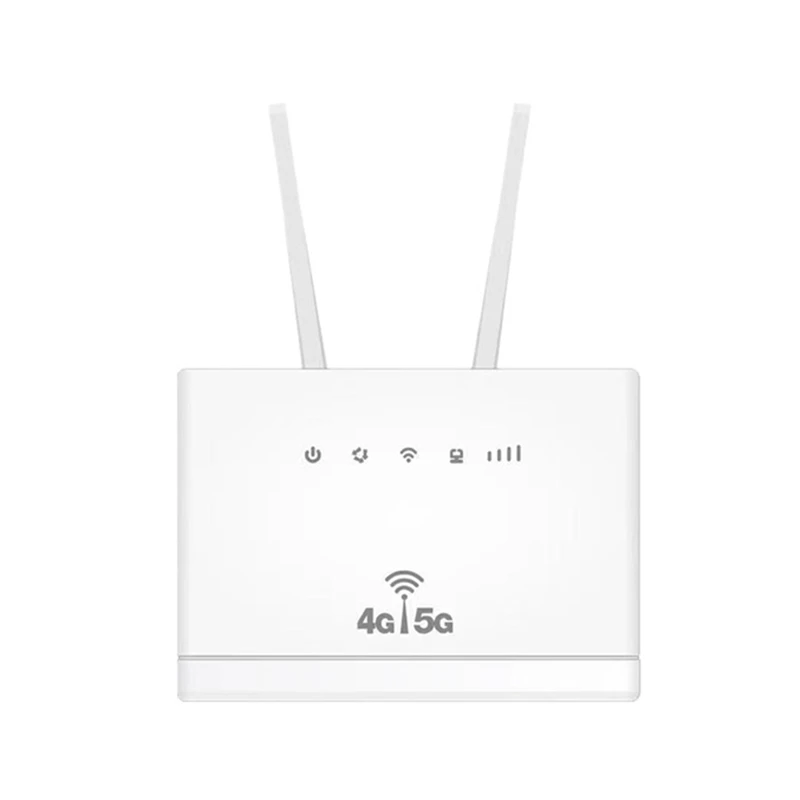 1Set 4G LTE CPE Router Modem RJ45 LAN WAN External Antenna Wireless Hotspot With Sim Card White US Plug