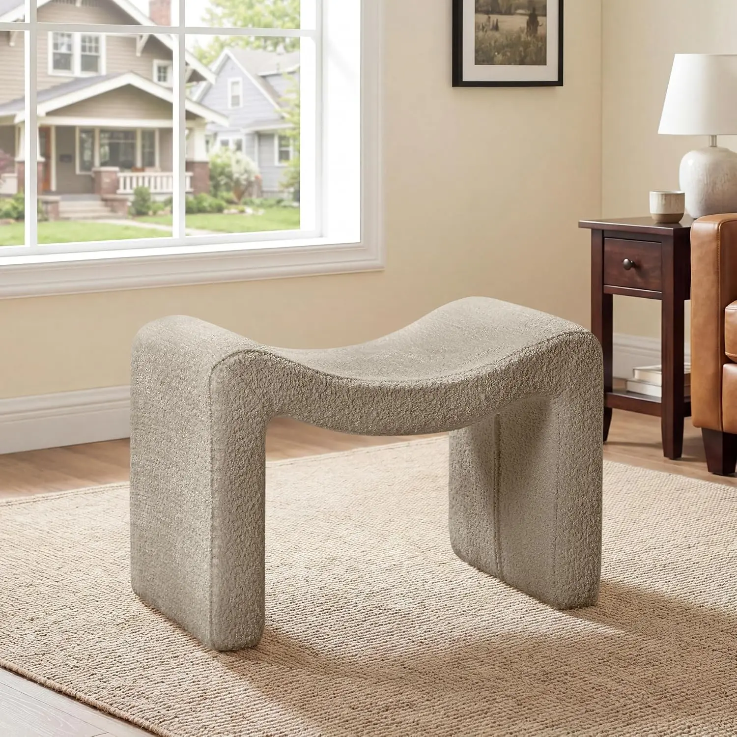 Large Ottoman Footstool Multi-Functional Modern Footrest Extra Seating Living Room Entryway Hallway Bedroom, Customized