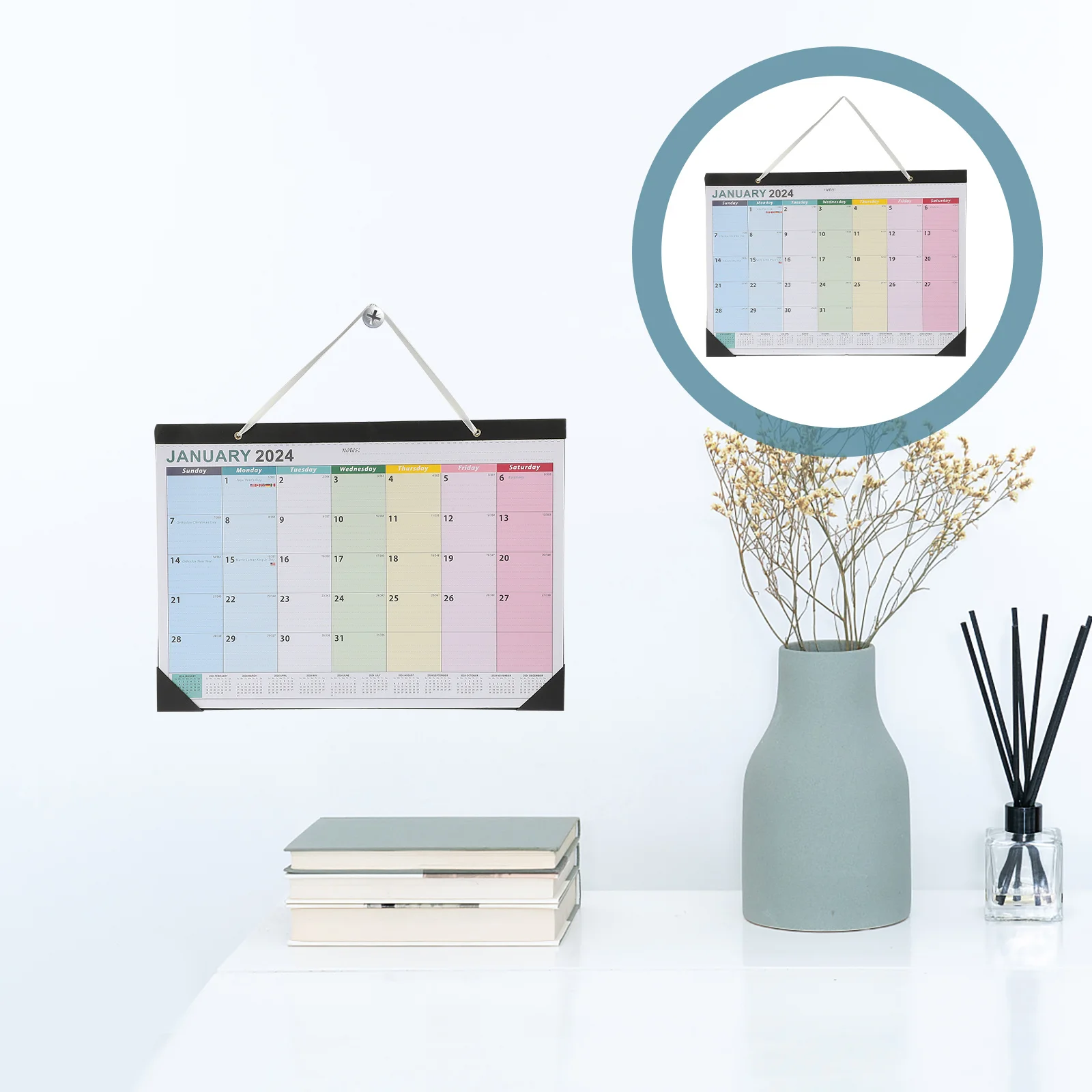 جدار 2024-2025 منظم شهري بسيط معلق للمنزل والمكتب موعد التقويم الفني عطلة العد التنازلي التقويم #1