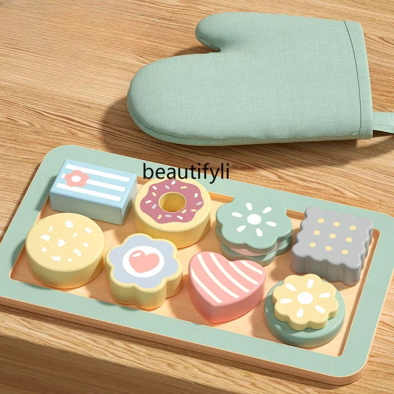 

Wooden Baking Toys Children's Simulation Baking Biscuits Bread Kindergarten Play House Kitchen