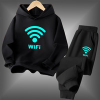 Children's Spring/Autumn Casual Sportswear Boys Girls Luminous WIFI Hoodie+Pants 2pc Set Daily Children's Tracksuit 3-14 Years