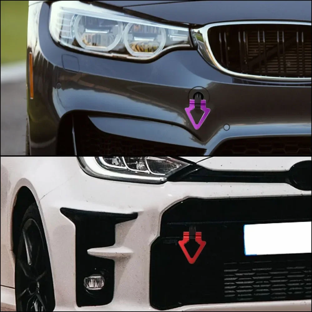 Aluminum Front Rear Bumper Triangle Ring Trailer Tow Hook Towing Tool For Mitsubishi Lancer EVO Car Exterior Racing Towing Kit