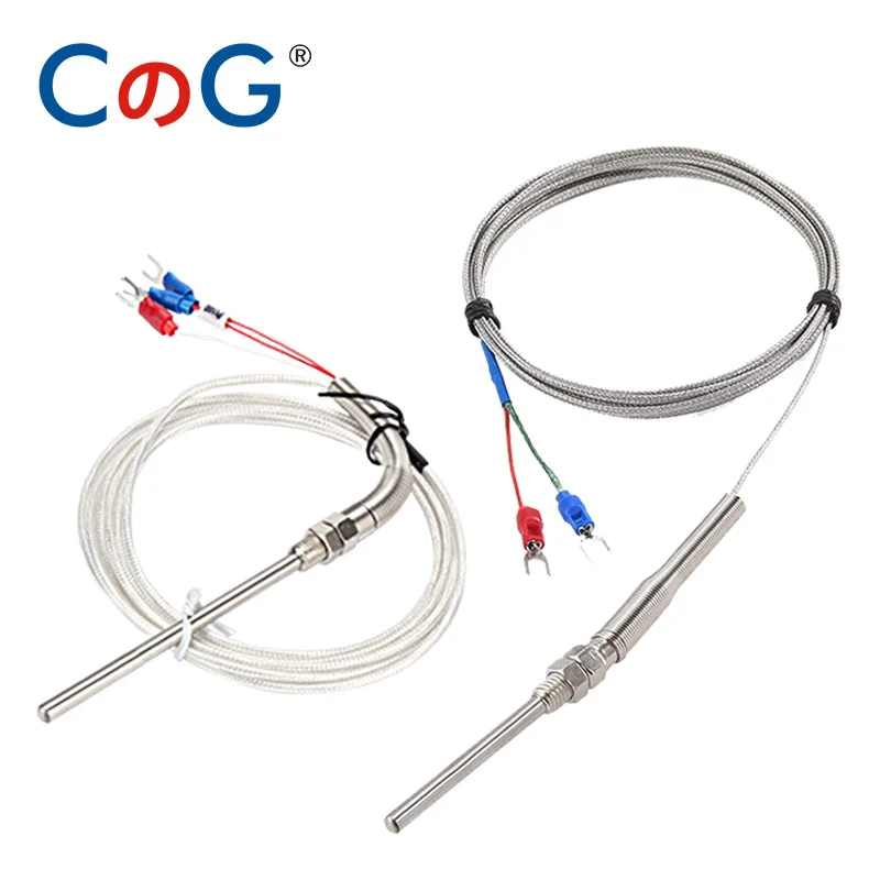 0-800 degree M8 1m 2m 3m 5m K J PT100 Type 50mm 150mm 100mm 200mm Probe Screw Thread Cable Thermocouple Oven Temperature Sensor