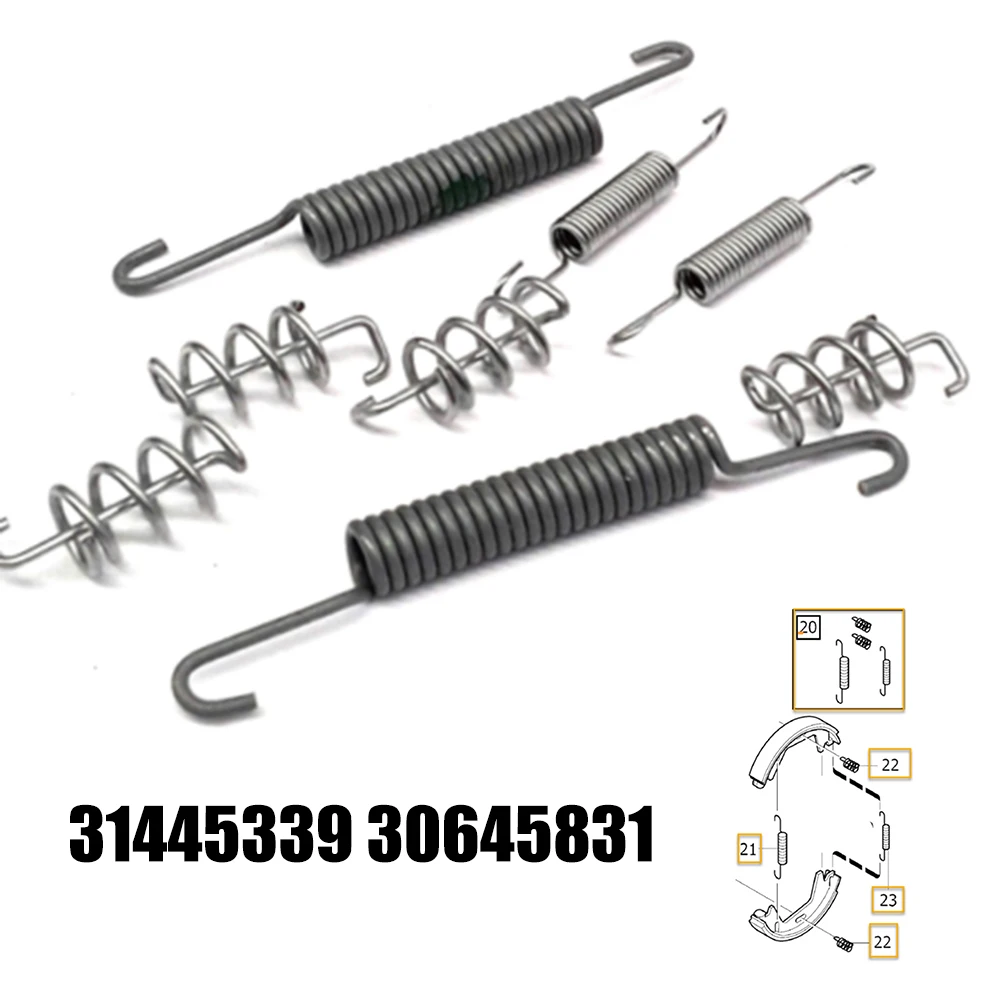 

Handbrake Shoe Retaining Spring Kit Accessories Parts Replacement Silver Vehicle For Volvo S60 Series Brand New