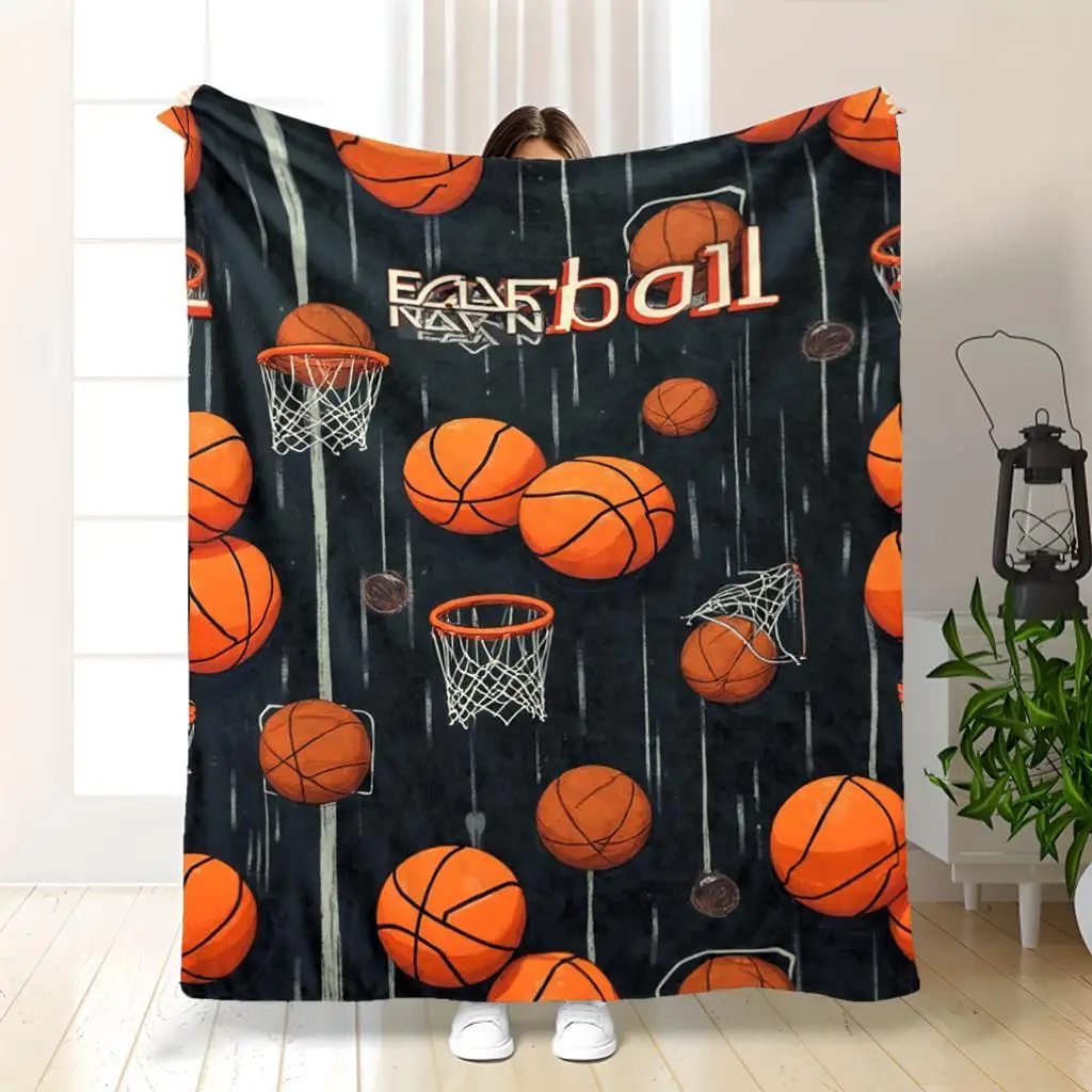 بطانية كرة السلة تحت عنوان - 200-250 جرامًا للمتر المربع من الفلانيل الناعم لمحبي الرياضة