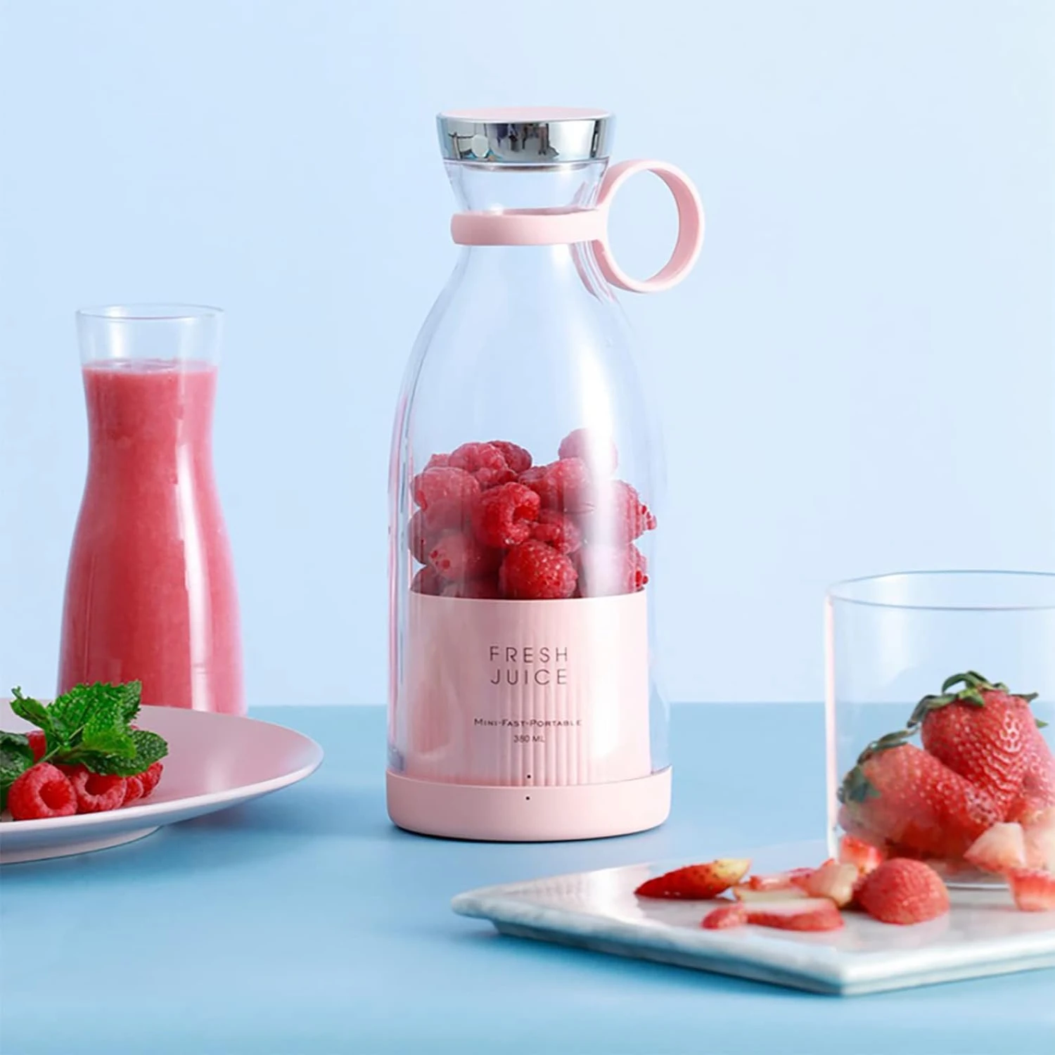 Portable Personal Size Battery Powered USB Hand Blender - Small Cup Blender for On-the-Go Use - Convenient and Easy-to-Use Smoot