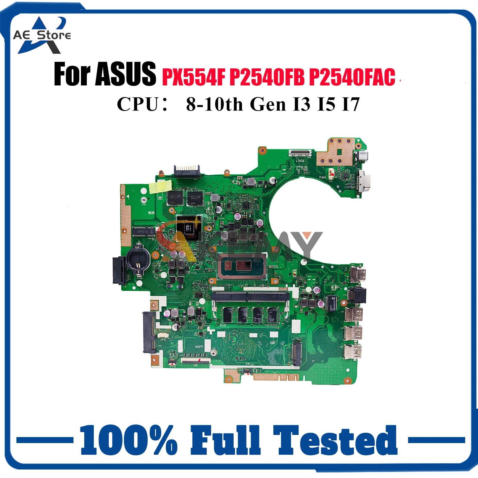 

P2540FB Материнская плата для ноутбука ASUS ProArt P2540FB P2540FAC PX554F P2540F Материнская плата для ноутбука с процессором I3 I5 I7 100% tests OK stk