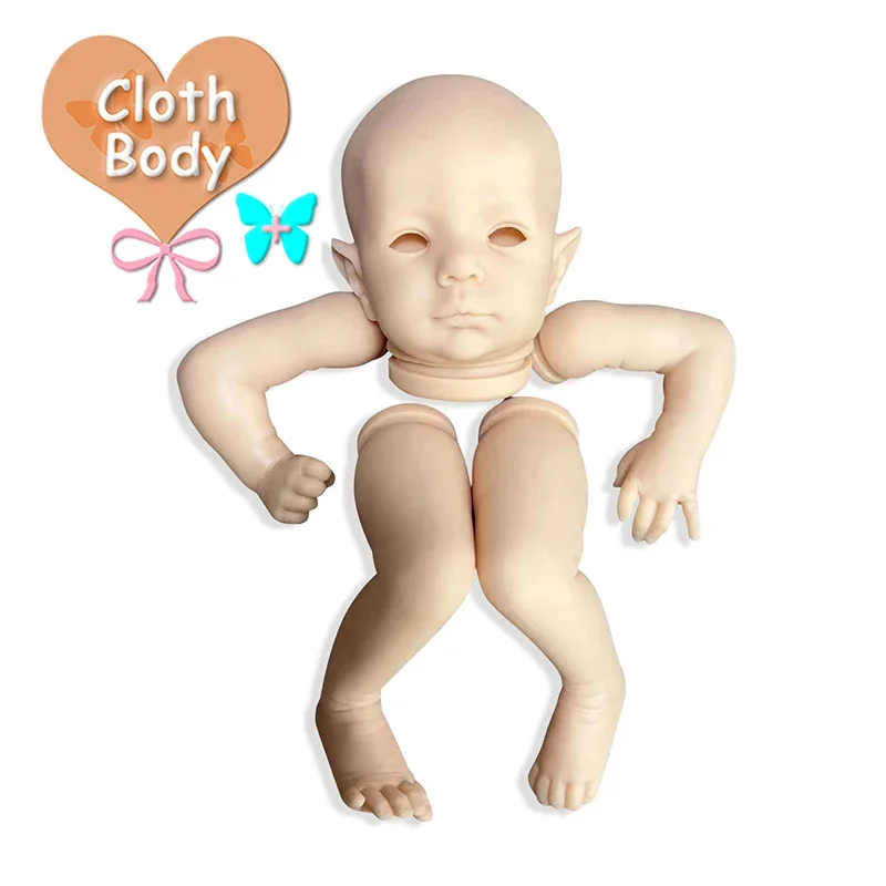 19inches Reborn Doll Kit ELF-FEE Fair Elf Doll Unfinished Unpainted Doll Parts with Cloth Body reborn kit Muñeca bebé Kit Reborn