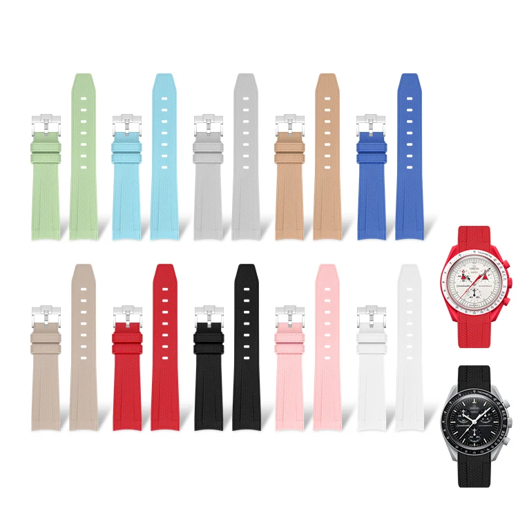 Liquid Silicone Strap for Swatch X Omega Moonswatch for Seamaster 300 Curved Interface Men Women Quality Replace Watch Band 20mm