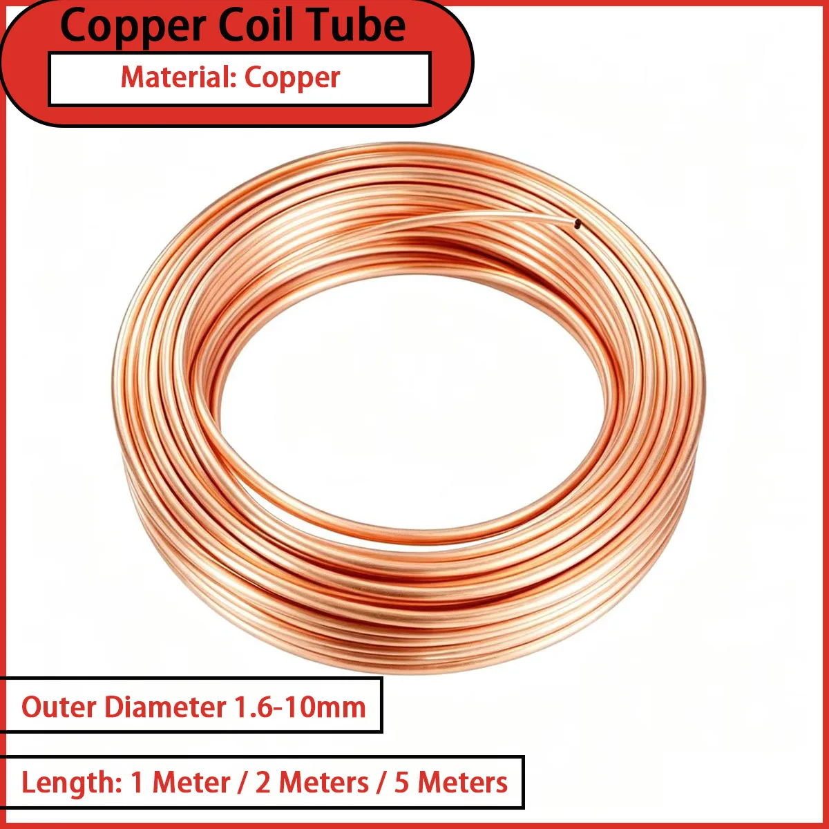 Outer diameter 1.6-10mm copper coil tube suitable for air conditioning, refrigeration, plumbing, etc