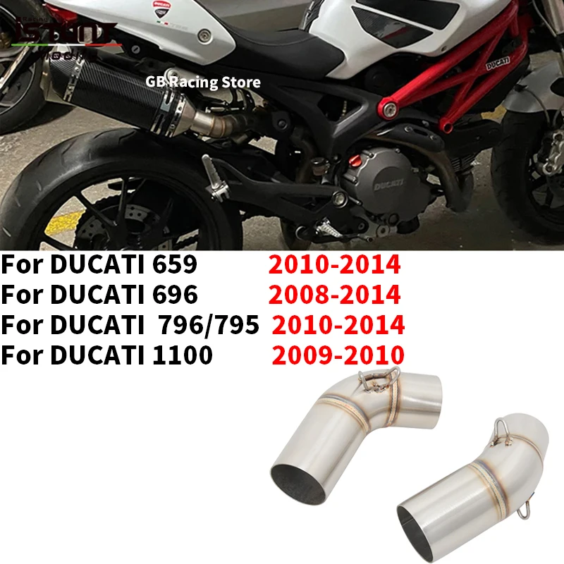 

For Ducati Monster 659 696 695 795 796 1100 2008-2014 Motorcycle Exhaust Pipe Escape Modified Mid Connect Link Pipe Tube Muffler