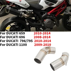 For Ducati Monster 659 696 695 795 796 1100 2008-2014 Motorcycle Exhaust Pipe Escape Modified Mid Connect Link Pipe Tube Muffler