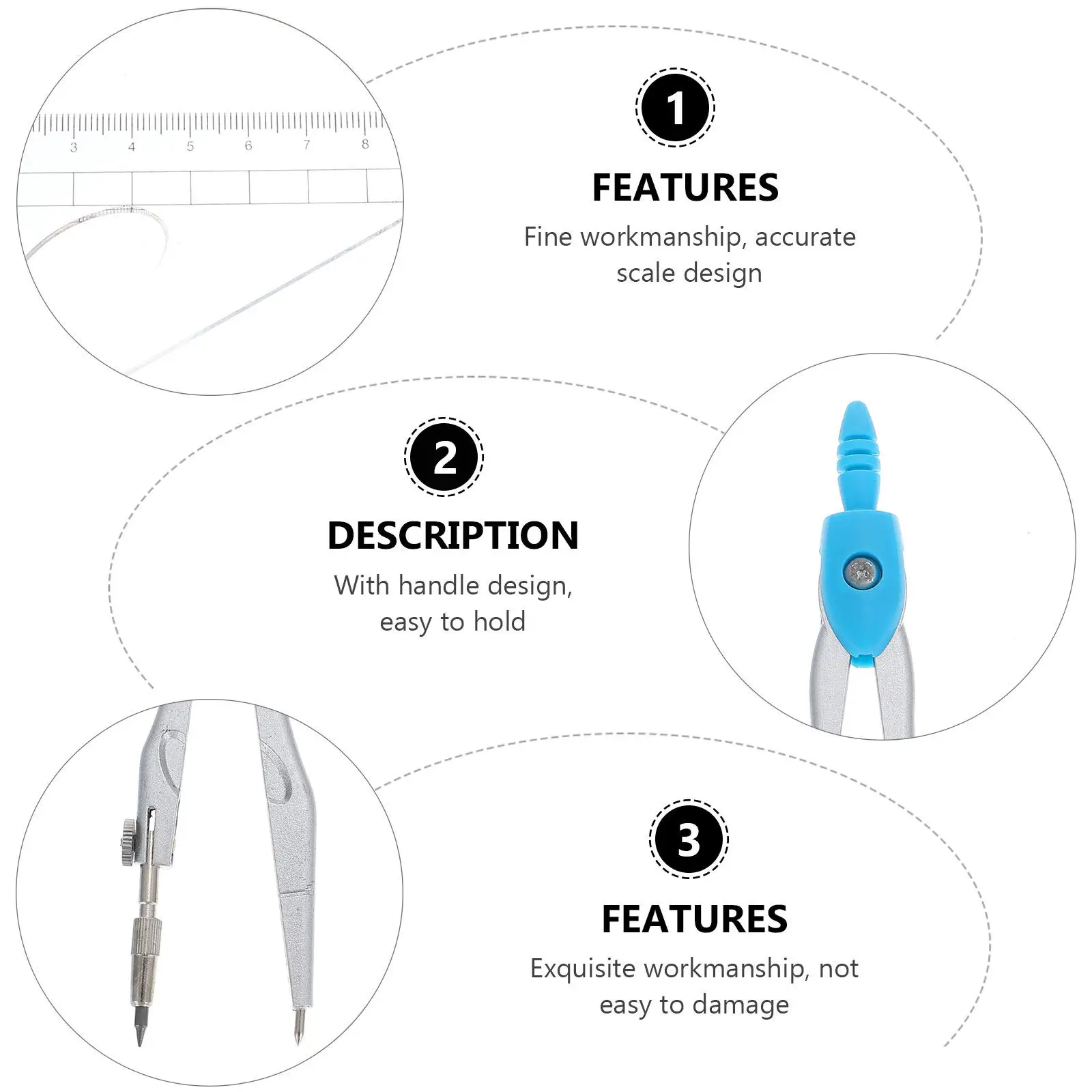 1SET Geometry Protractor Ruler School Drawing Tool Halloween Christmas New Year Compass Ruler Set Drawing Ruler Set Professional