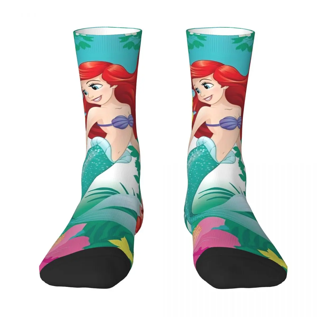 The Little Mermaid Cartoon Socks Novelty Stockings Autumn Anti-Slip Men Socks Soft Breathable Design Climbing Socks