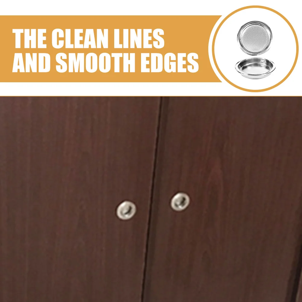 

2pcs Round Steel Barn Door Handle Sliding Gate Multi-Use Finger Pull Garage Closet Drawer Door Handles Durable Sturdy Simple