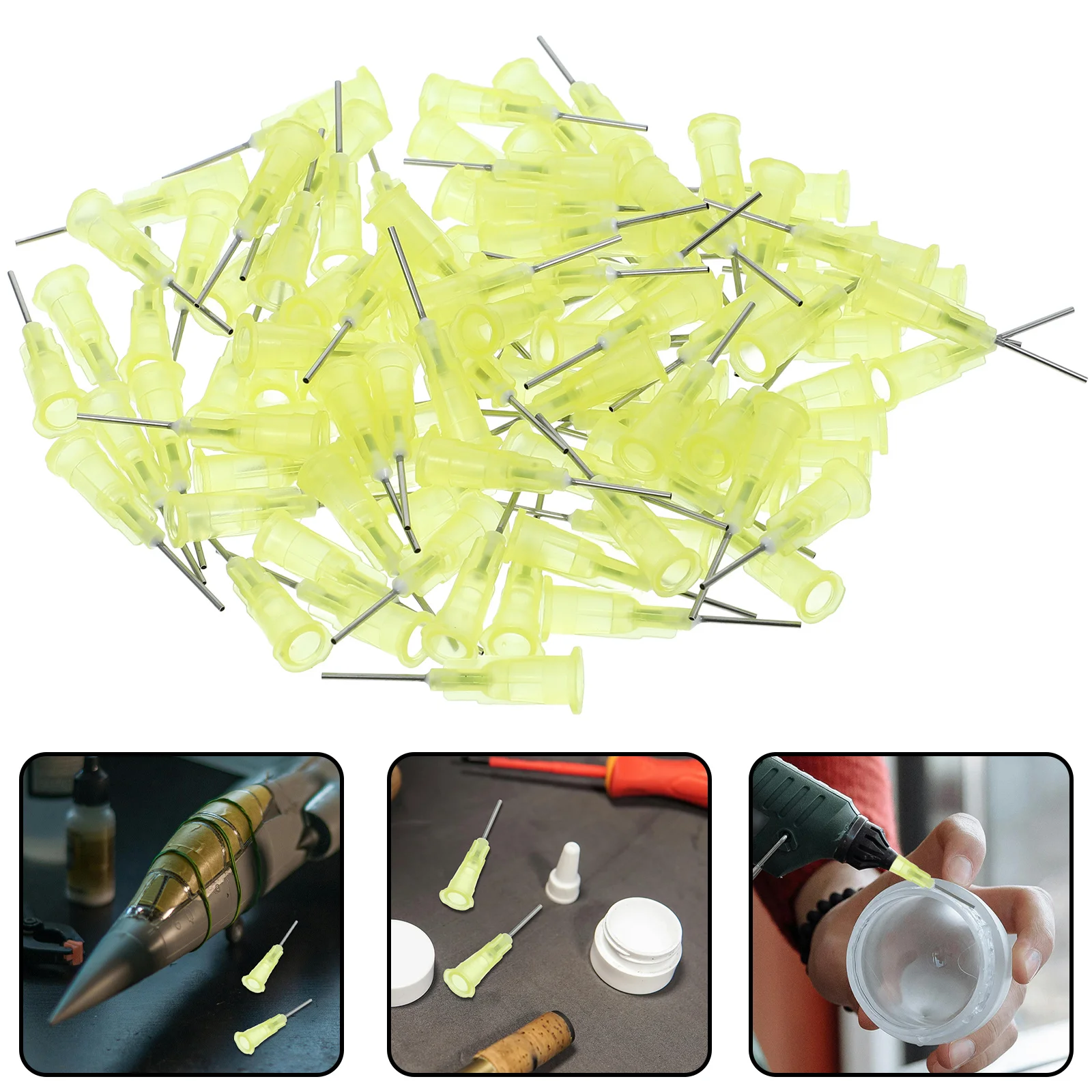 

100Pcs Industrial Glue Dispensing Needles Flat Mouth Precision Application Tips 20G Wear Resistant Refill Dispensing Needles