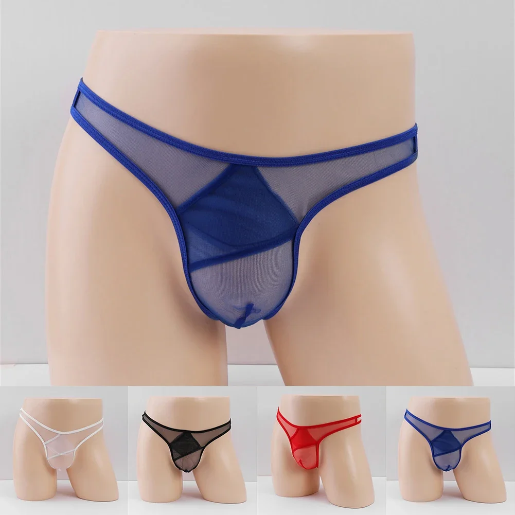 Sexy Männer ultra dünne Gaze transparente Tanga Höschen schiere Mesh Perspektive G-String Unterhose Low Rise Beutel verführer ische Dessous