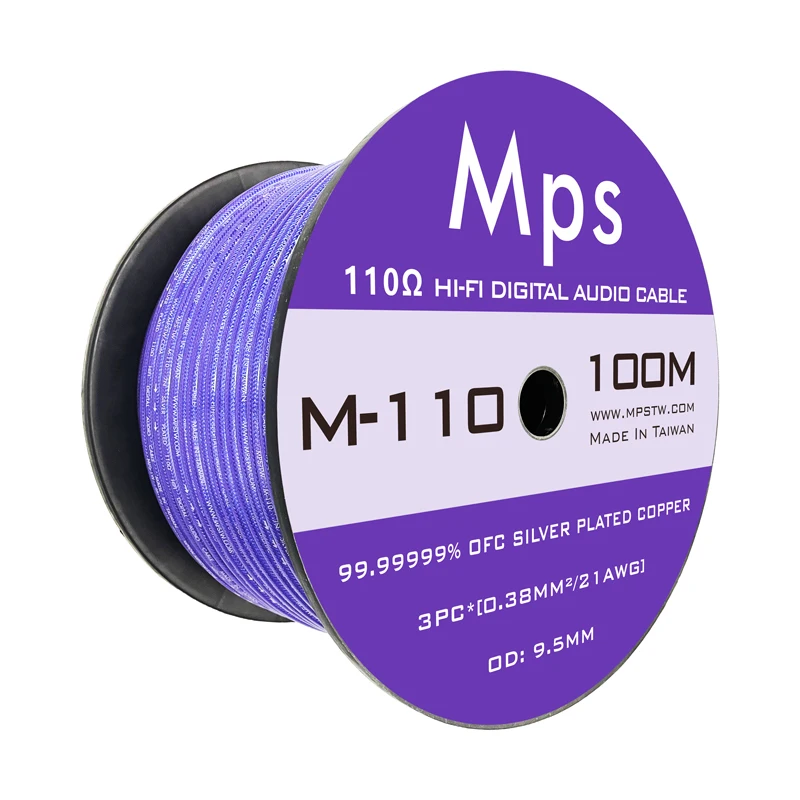 

HiFi MPS M-110 7N OFC Silver Plated 110 Ohm Audio Cable Suitable for Decoding machine AES/EBU Coaxial Cable or XLR Balance Cable