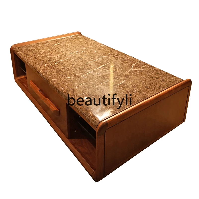 Craft coffee table walnut solid wood luxurious and simple