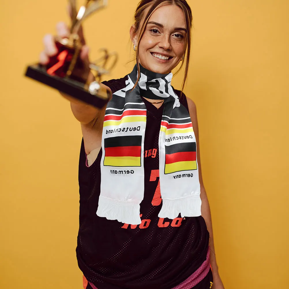 

4pcs Soccer Knit Scarf National Football Fan Flag Party Favors Traditional Sports Event Cheerleading Accessory Camping Hiking