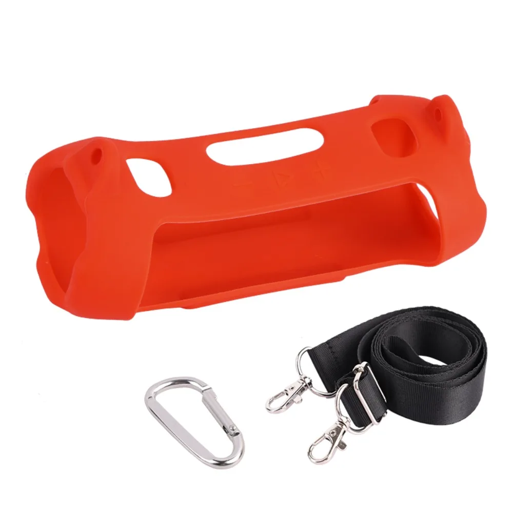 Silicone Bluetooth Speaker Case Shockproof Splash-proof Protective Cover with Shoulder Strap Dirt-proof for JBL Charge 6 Speaker