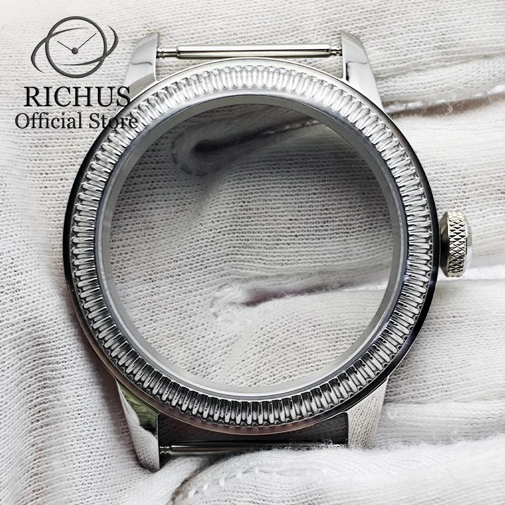 

RICHUS 44 мм серебряный корпус для часов из нержавеющей стали подходит для ETA6497 6498 ST3600 ST3620 аксессуары для часов с механизмом