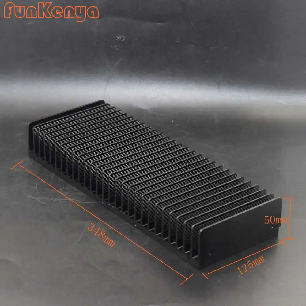 

Brushed Aluminum Heatsink Dissipation DIY Amplifier Radiator Heat Sink 348x50x125mm